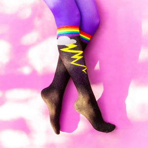 Rainbow Storm Knee-High Socks