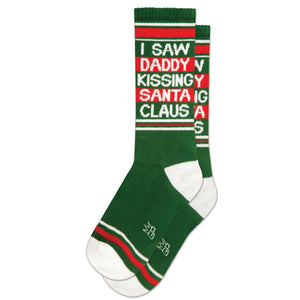 'I Saw Daddy Kissing Santa Claus' Ribbed Gym Socks