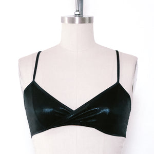 Black Leather-Look Bralette (Small remaining)